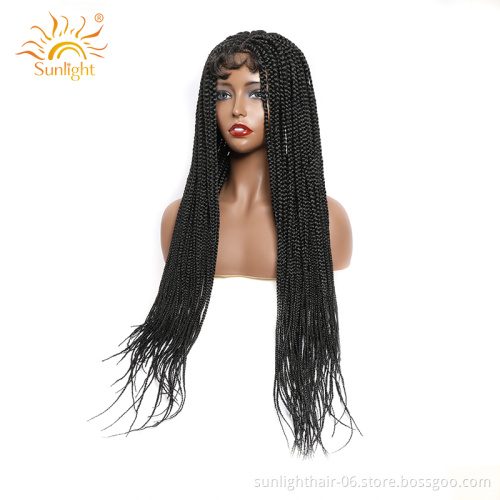 Sunlight Braided Wigs Human Glueless Braid Wholesale Lace Extensions Closure Fiber Synthetic braiding hair wig